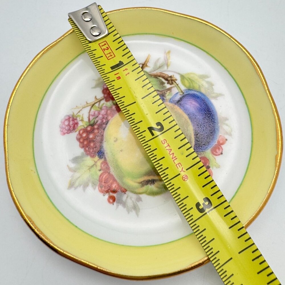 Grosvenor Bone China Fruit Motif Saucer Plate Vintage Made In England 3 3/8"